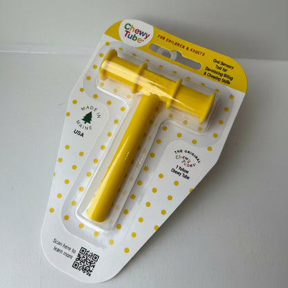 Chewy Tubes Yellow — gul tyggetube for munnmotorisk trening