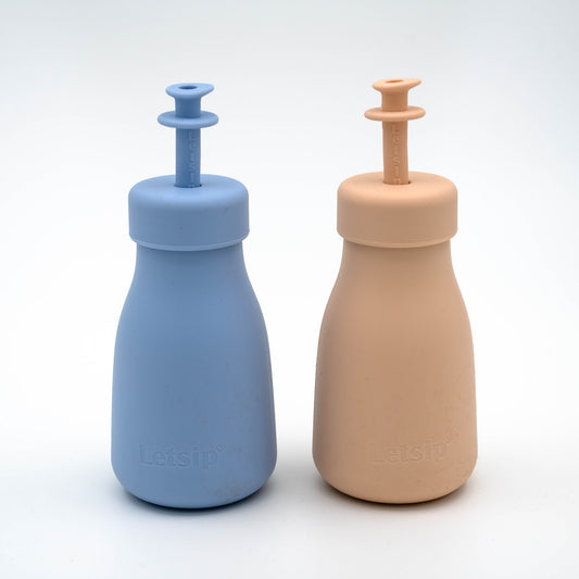Letsip Easy Bottle 2-pakning — drikkeflaske for barn 0–3 år med tungestopper
